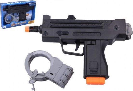 Politiek mitrailleur met handboeien set