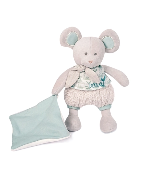 Cadeauset Pluchen muis met deken van biologische katoen