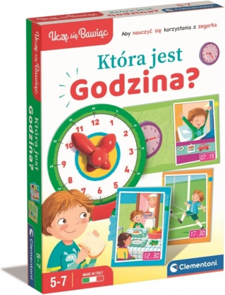 Educatief puzzelspel: hoe laat is het? leren met klok CLEMENTONI