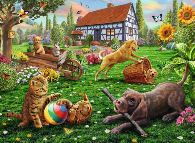 Ravensburger puzzel Spel op de binnenplaats – 200 stukjes