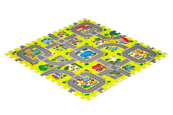 Schuim speelmat stad – 9 delen 90,5 × 90,5 cm IPLAY