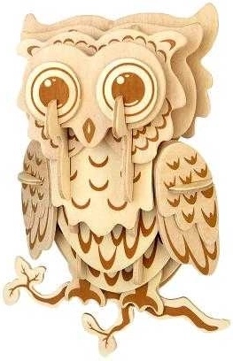 Woodcraft houten 3D-puzzel uiltje