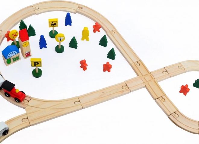 Houten Treinbaan – set van 48 stuks