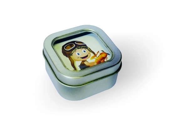 Pexeso Kinderjaar - waterbestendig, 64 kaarten in een metalen doosje 6x6x4cm
