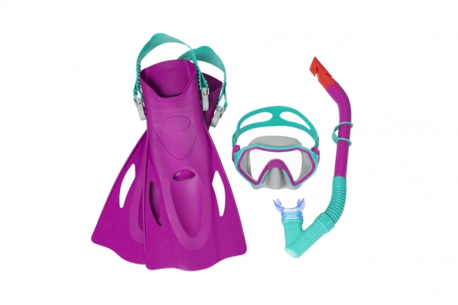 Bestway Hydro Swim Firefish kindersnorkelset met masker, snorkel en vinnen, blauw (7+) – Roze