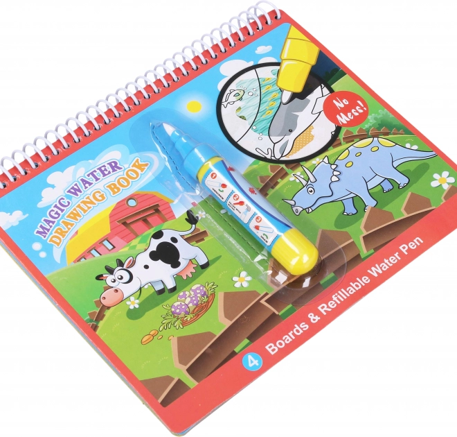 Waterkleurboek met dieren en pen 18,5x15,5 cm