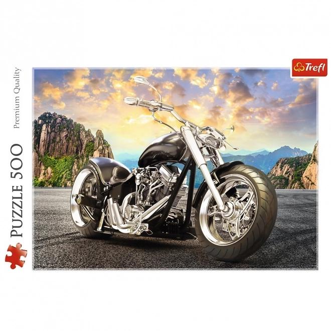 Puzzel 500 stukjes zwarte motorfiets