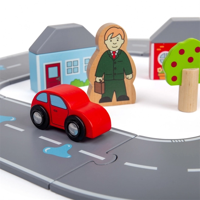 Houten weg in de vorm van een acht van Bigjigs