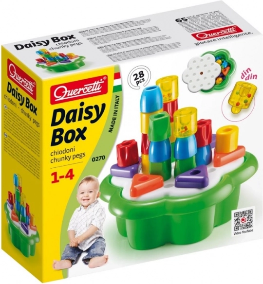 Mozaïek bouwset Quercetti Chunky Peggy in bloemenbox