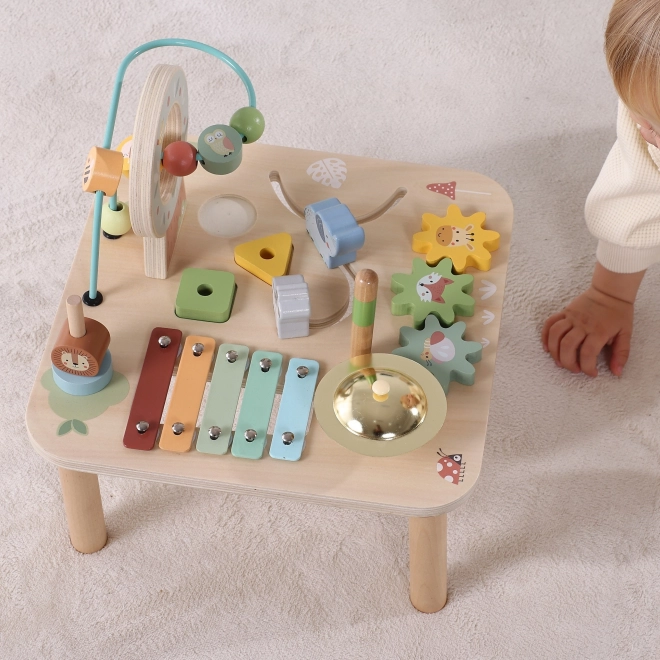 Houten leerstafel met muziek labyrint 5-in-1