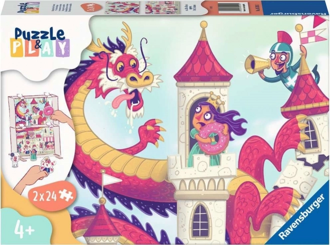 Ravensburger Puzzle & Play: donutkoninkrijk – 2×24 stukjes