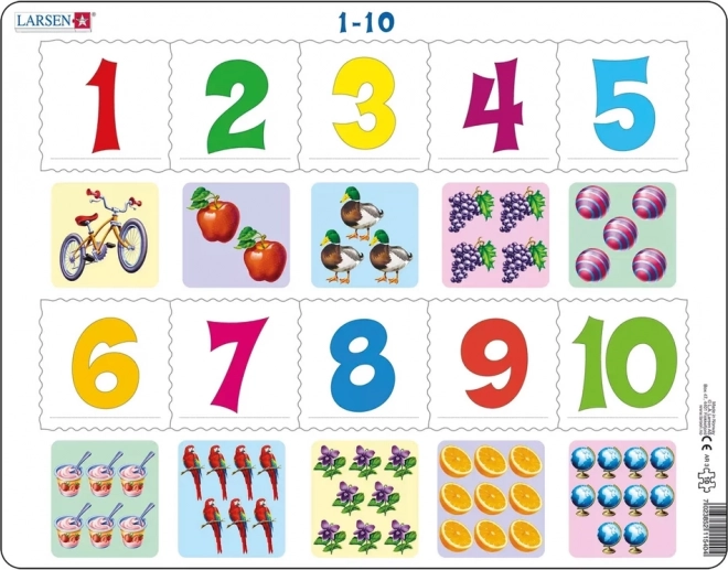 Larsen puzzel Cijfers 1-10, 10 stukjes