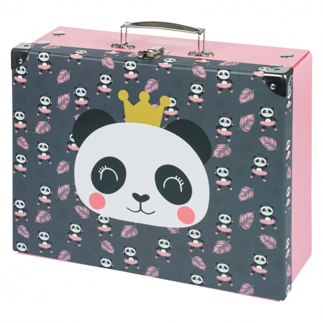 BAAGL Opvouwbare schoolkoffer Panda met beslag