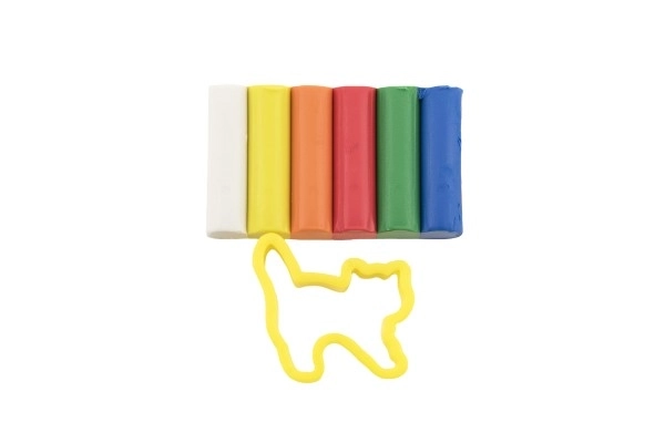 Modelleerklei/Plasticine NARA 50g 6 stuks met vorm 4 soorten op kaart 9,5x14cm