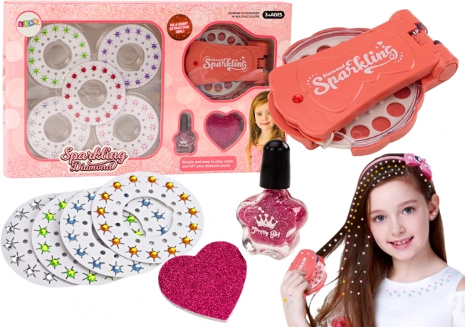 Haarset met diamanten en glitters