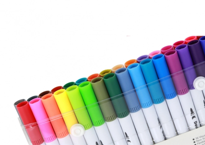 Set van dubbelzijdige potloden 48 stuks in organizer in verschillende kleuren