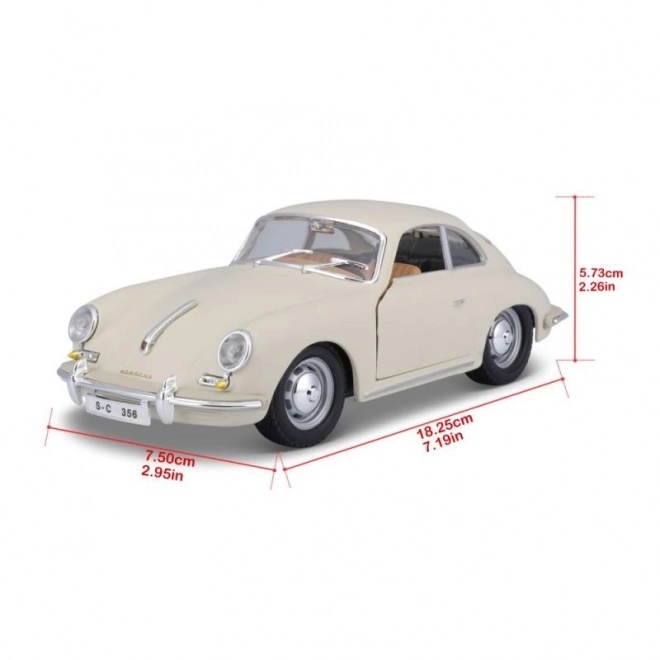 Bburago 1:24 Porsche 356B Coupé (1961) Ivoor