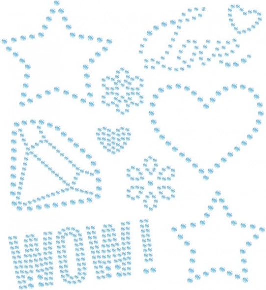 Opstrijkbare strassstickers WOW