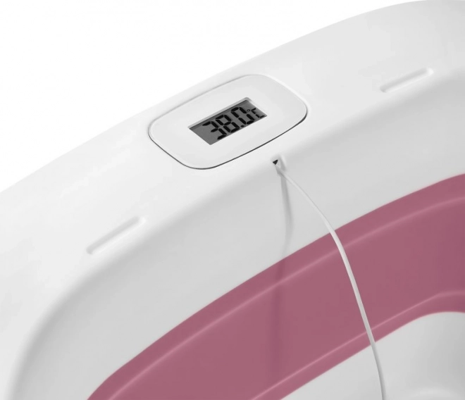 Lionelo Opvouwbaar Badje met Thermometer en Ligbed Pink Magnolia