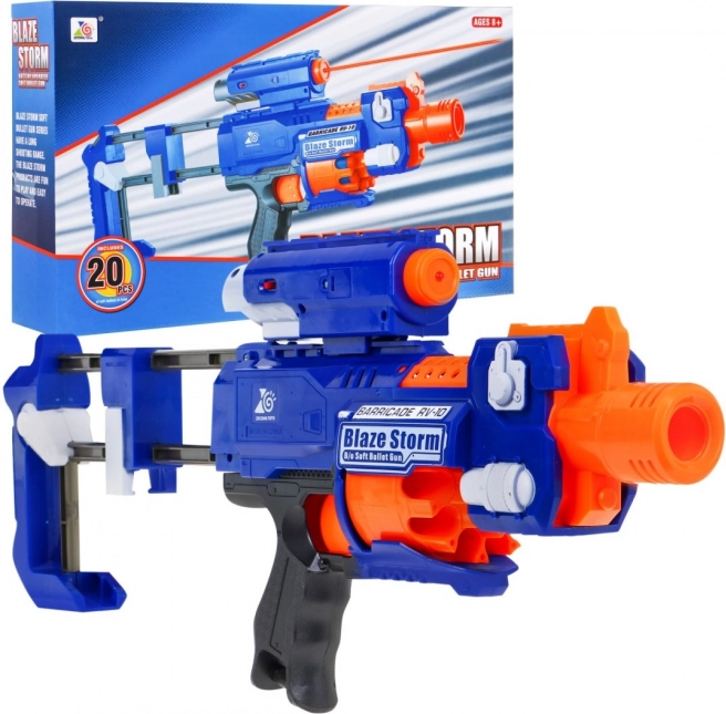 speelgoedpistool blaze storm met lasergericht en 20 schuimkogels