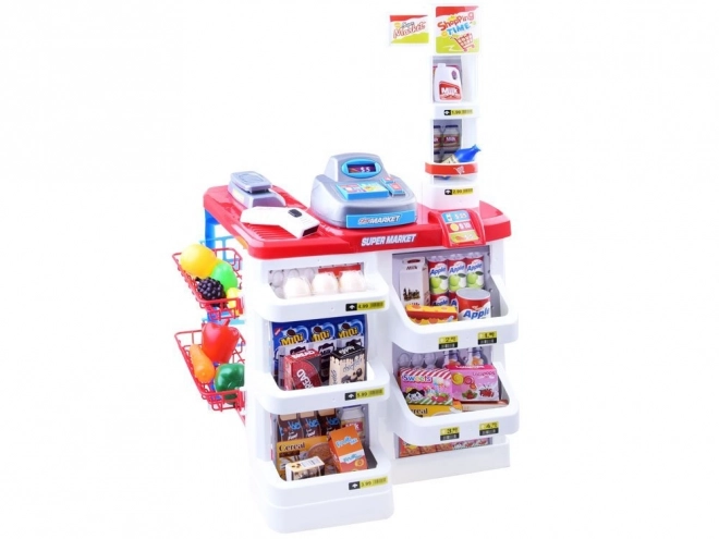 Kinder supermarkt met kassa en scanner