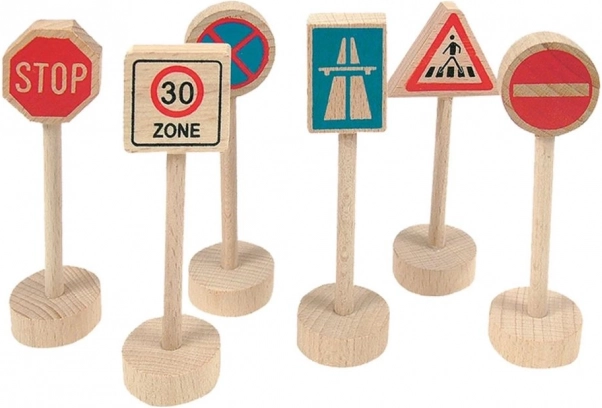 Set verkeersborden WoodyLand 6 stuks