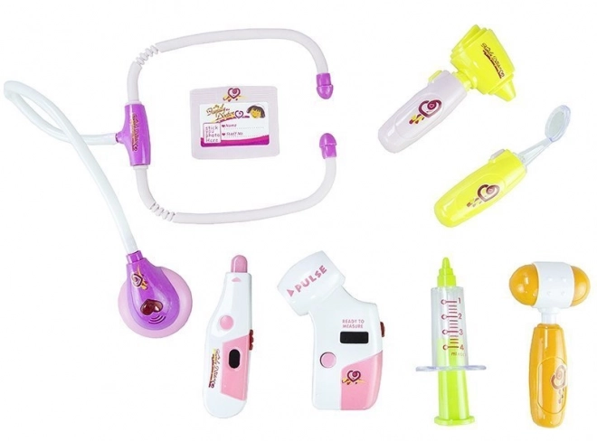 Roze stethoscoop Medische set in koffertje