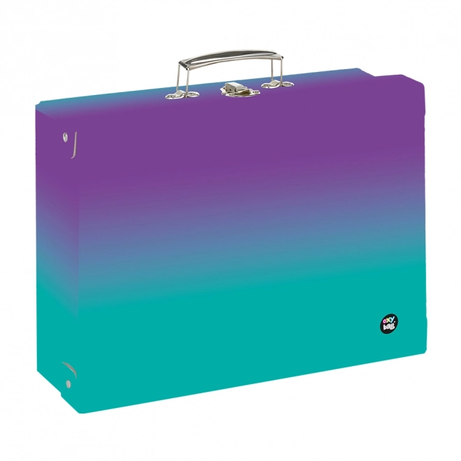 Lamino koffertje rechthoekig A4 OXY Ombre paars-blauw