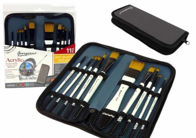 Set kwasten voor kunstenaars 10 stuks in etui
