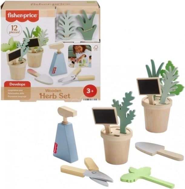 Houten set Kleine tuinier - planten en gereedschap