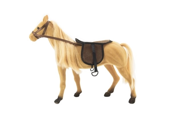 Paard kam-grote pluche met accessoires plastic 38cm in doos 40x34,5x12cm