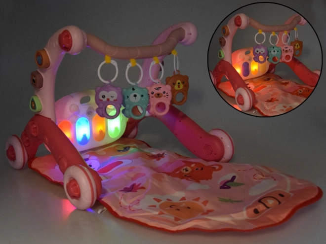 Roze educatieve mat speelgoed voor baby's 3-in-1