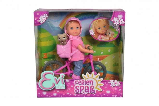 Pop Evička met fiets