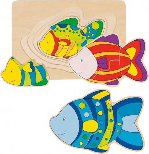 gelaagd puzzel visje goki