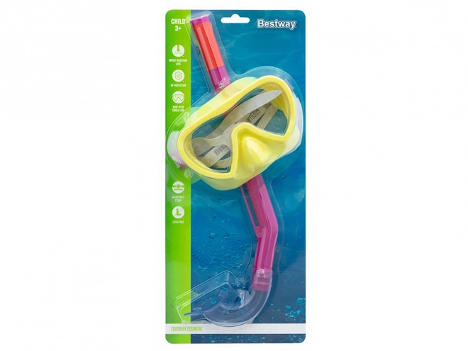 Bestway duikmasker met snorkel voor kinderen 3+ – Geel