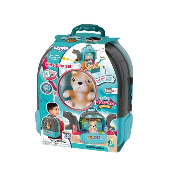 Woopie dierenarts rugzak met huis en hondje 3in1