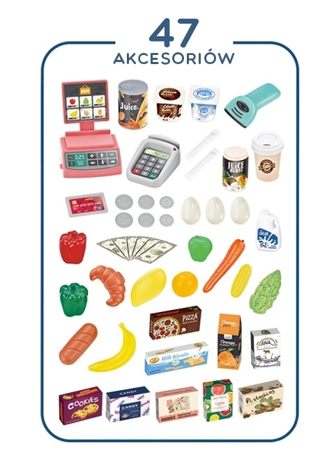 Kindersupermarkt met winkelwagen en 47 accessoires Woopie