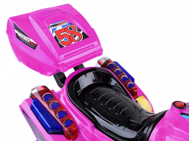 Kinder sportmotorfiets met kleurrijke LED verlichting – Roze