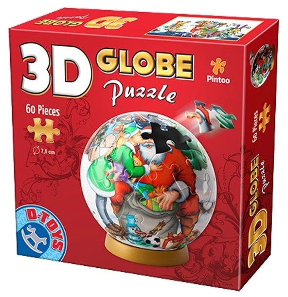 D-Toys 3D Globe puzzel Wij houden van de Kerstman 60 stukjes