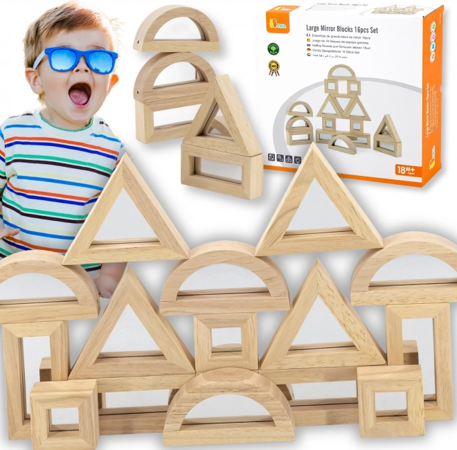 VIGA houten spiegelblokken, 16 stuks