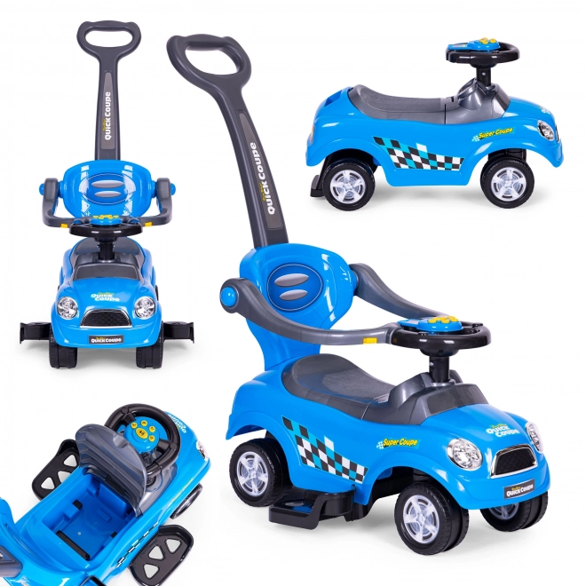 Kinder loopfiets 3in1 met stuur en geluiden - blauw