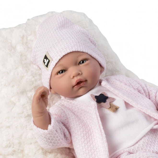 Guca 10219 LUCIA - realistische pop baby met geluiden en zacht stoffen lichaam - 46 cm