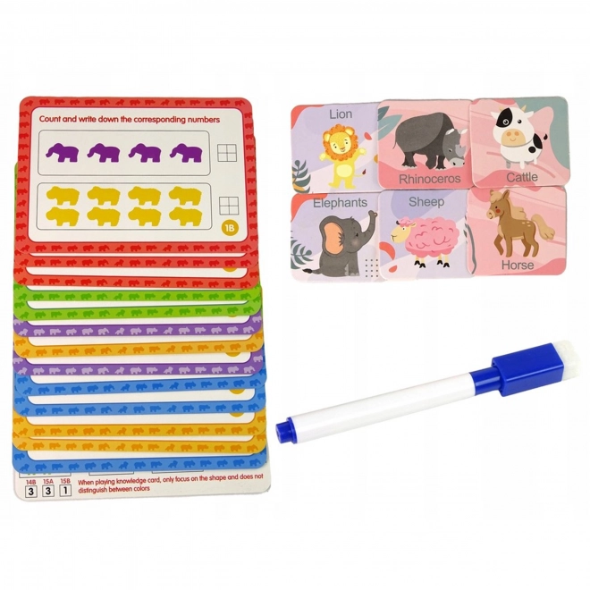 Educatieve Set Montessori Tellen Kleurrijke Dieren 83 stuks