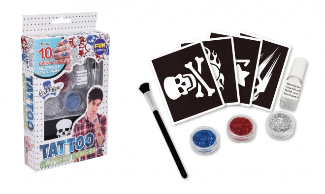 Jongens tatoeëerset met glitters