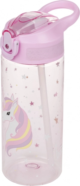 Tritan drinkfles met rietje Rainbow Unicorn 500 ml