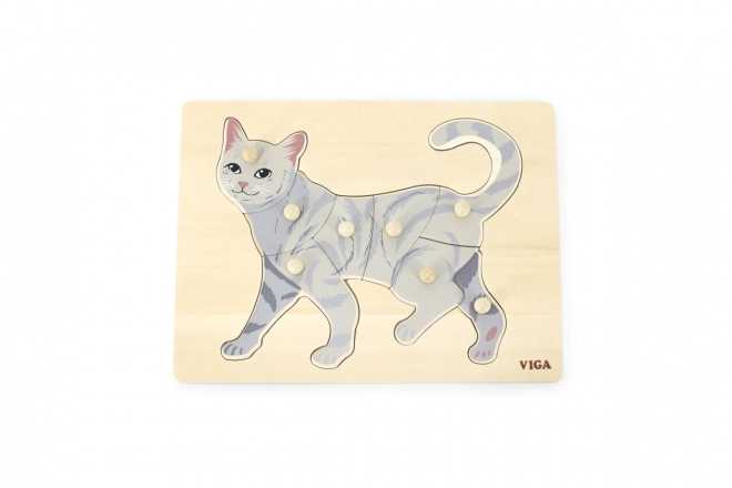 Houten montessori insteekpuzzel - kat
