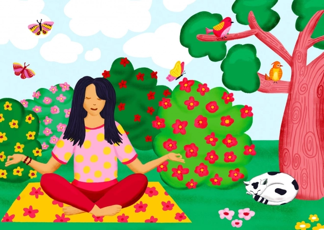 Kalmerende puzzel Yoga in het park 1000 stukjes