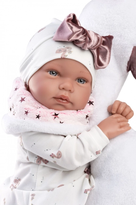 Llorens 84456 NEW BORN - realistische babypop met geluiden en zacht stoffen lichaam - 44 cm