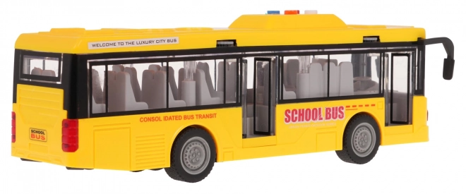 Gele bus met licht- en geluidsfunctie