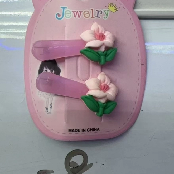 Haarclips Roze Bloemen Set